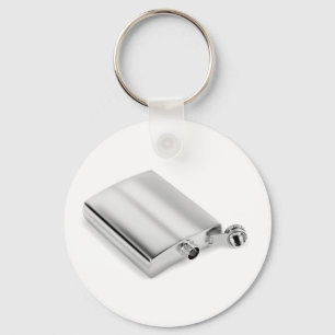 Porte-clés Flacon argenté de hanche