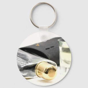 Porte-clés Flacon et verres à liqueur de whiskey