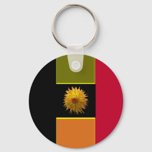 Porte-clés Flag Of Belgium Striped Flower Keychain