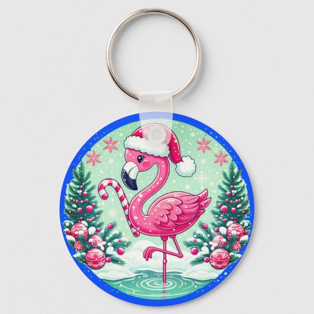 Porte-clés Flamant de Noël Sublimation Clipart-10424 (Recto)