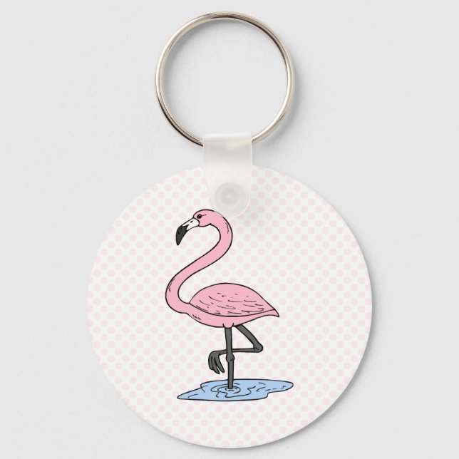 Porte-clés Flamant rose de foi (Recto)