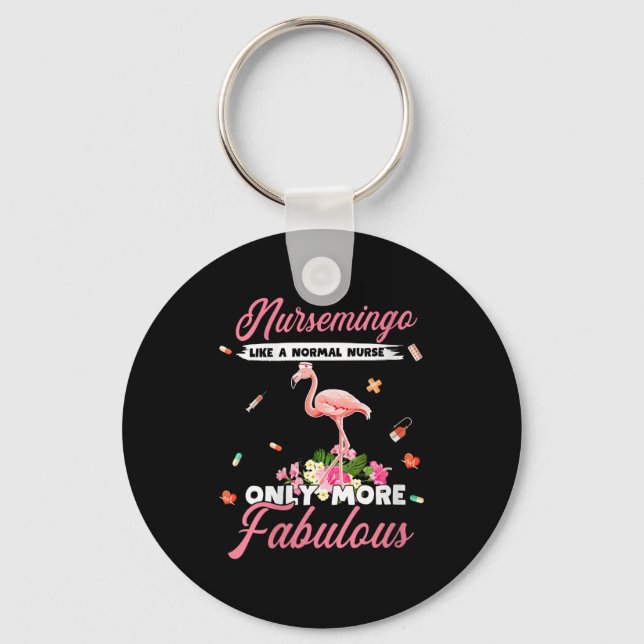 Porte-clés Flamant rose | Infirmière comme infirmière normale (Recto)
