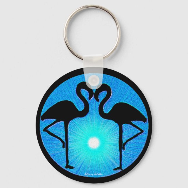 Porte-clés Flamant rose Porte - clé Silhouette (Recto)
