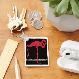 Porte-clés Flamant rose rose d'oiseaux vintage en Allemagne a