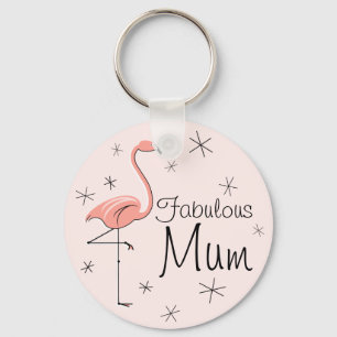 Porte-clés Flamant rose rose "Fabulous maman" porte - clé