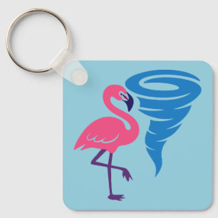 Porte-clés Flamant rose Tornado Bold Art Graphique moderne