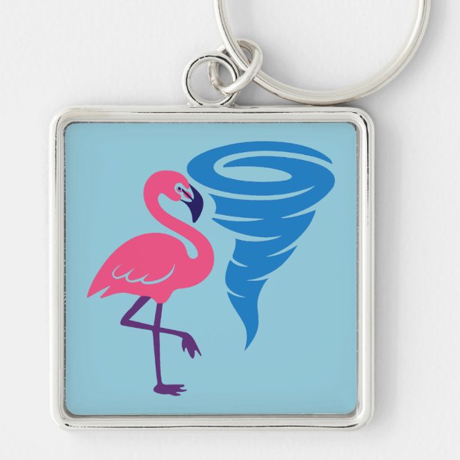 Porte-clés Flamant rose Tornado Bold Art Graphique moderne (Devant)