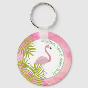 Porte-clés Flamant rose Tropical Rose Personnalisé Anniversai