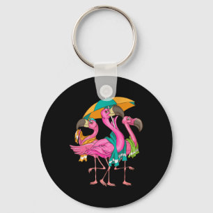 Porte-clés Flamants de plage drôles avec serviettes Oiseau d'