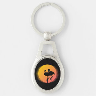 Porte-clés Flamants du coucher de soleil