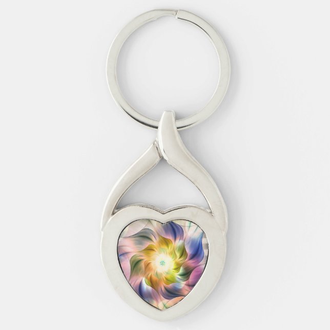 Porte-clés Flame colorée Fleur fractale (Devant)
