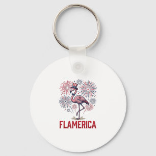 Porte-clés Flamérica Flamant Patriotique Vintage Conception d