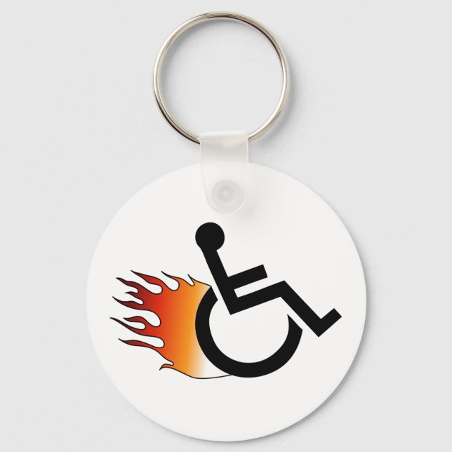 Porte-clés Flaming Wheelchair (Recto)