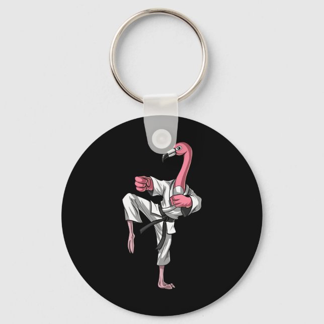 Porte-clés Flamingo Bird Karaté Kickboxing Kung Fu Ninja Mart (Recto)