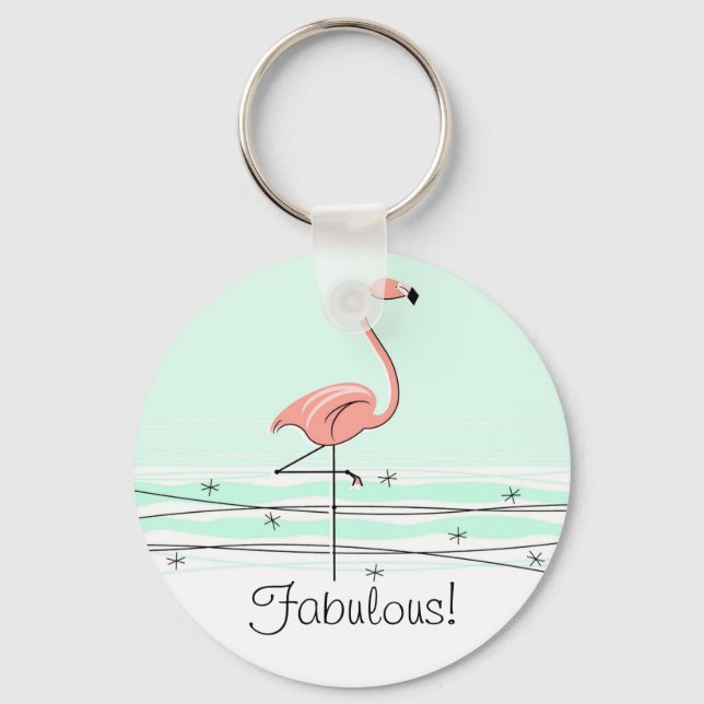 Porte-clés Flamingo 'Fabulous!' key chain green (Recto)
