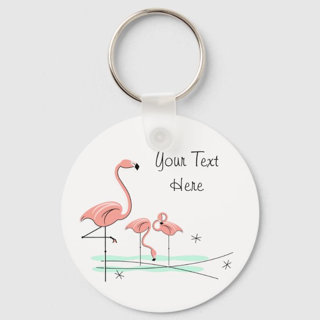 Porte-clés Flamingo Trio 4 Text key chain (Recto)