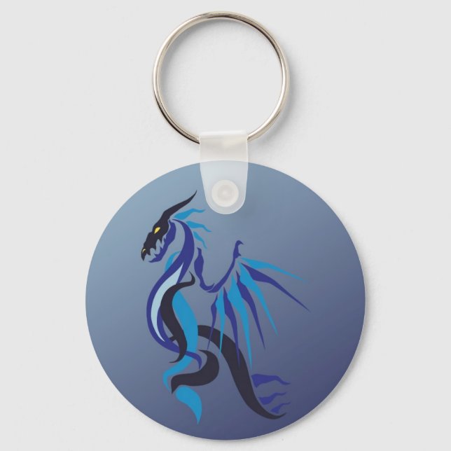 Porte-clés Flamme de dragon bleu (Recto)