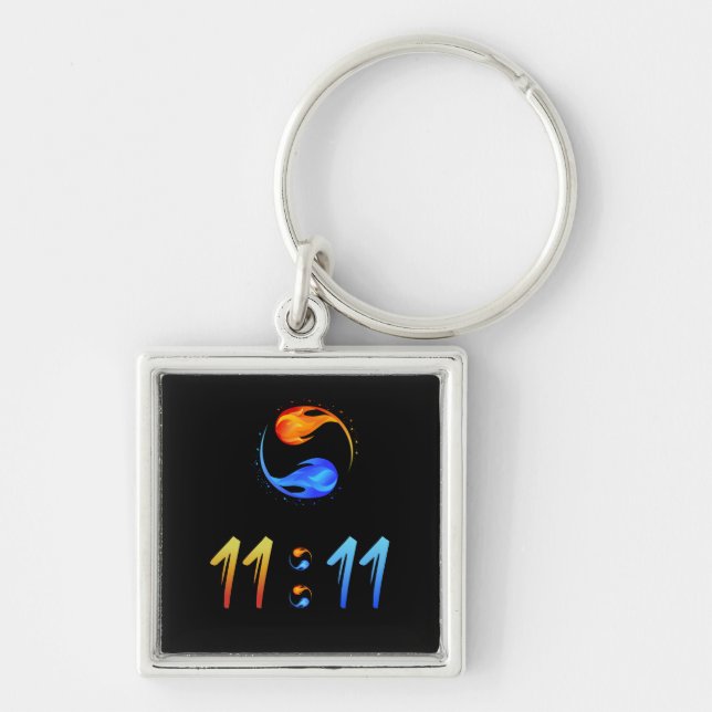 Porte-clés Flamme Jumelle 11:11- (Devant)