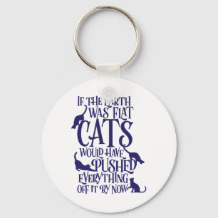 Porte-clés Flat Earth Théorie de Chat Graphique Jour des terr