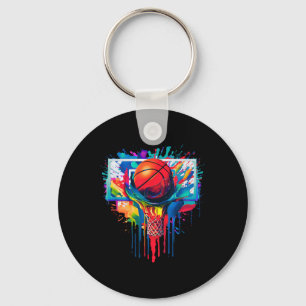 Porte-clés Flèche colorée Basketball Ball Hoop Slam Dunk Drip