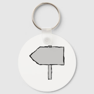 Porte-clés Flèche du panneau. Gris, noir et blanc.