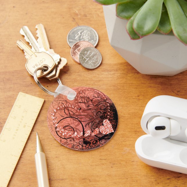 Porte-clés Flèches du coeur rouge (Bureau)