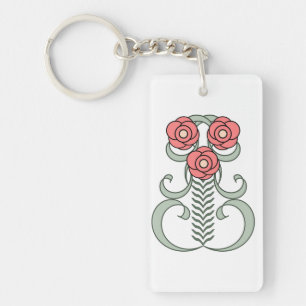 Porte-clés fleur Art Déco