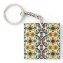 Porte-clés fleur audacieuse symétrique