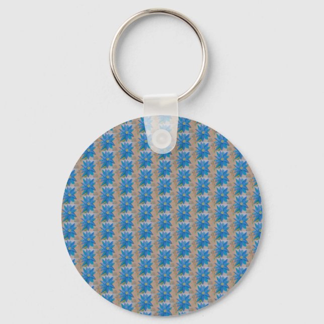 Porte-clés Fleur bleue (Recto)