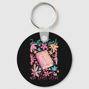 Porte-clés Fleur Boho Juste Une Fille Qui Aime Jésus Religieu