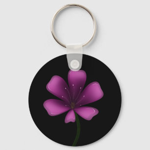 Porte-clés Fleur Botanique Sombre Humeur Verni Violet Électri