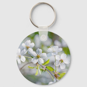 Porte-clés Fleur cerise blanche