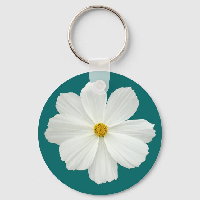 Porte-clés Fleur Cosmos Blanc (Recto)
