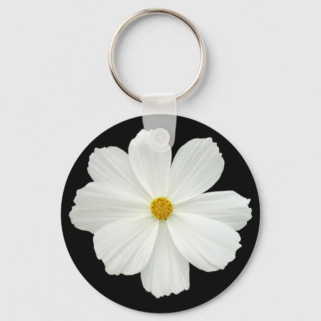 Porte-clés Fleur Cosmos Blanc (Recto)