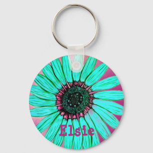 Porte-clés Fleur croisée personnalisée