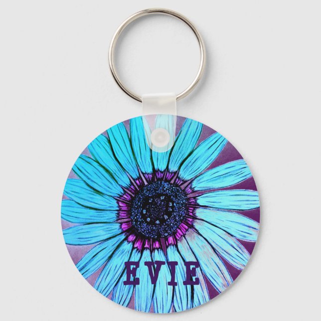 Porte-clés Fleur croisée personnalisée (Recto)