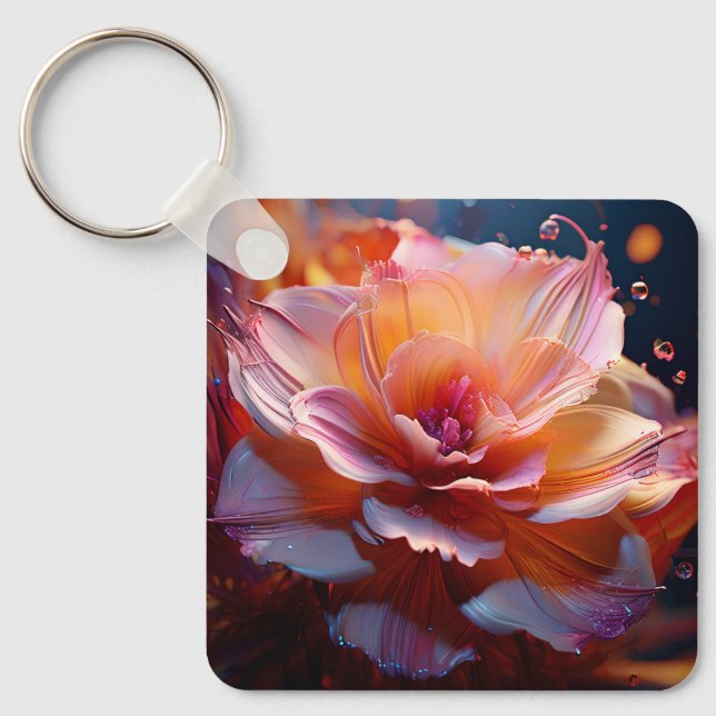 Porte-clés Fleur Dahlia (Recto)