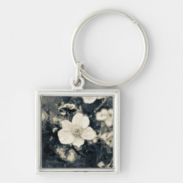 Porte-clés Fleur d'anémone lunatique Art botanique (Devant)