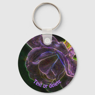 Porte-clés Fleur d'art Abstrait Rose violet personnalisée