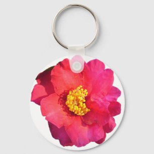 Porte-clés fleur de camélia rose