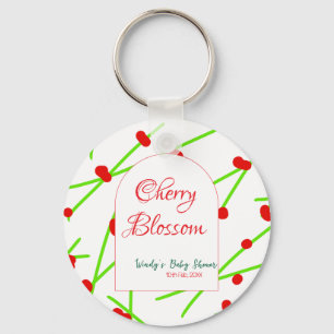 Porte-clés Fleur de cerisier en forme d'arche rouge vert baby