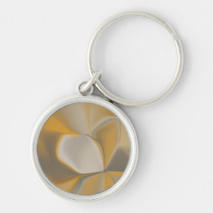 Porte-clés Fleur de coin florale abstraite élégante jaune bla