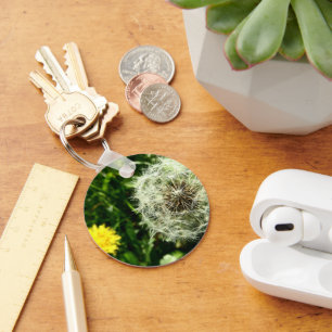 Porte-clés Fleur de Dandelion et tête de semence
