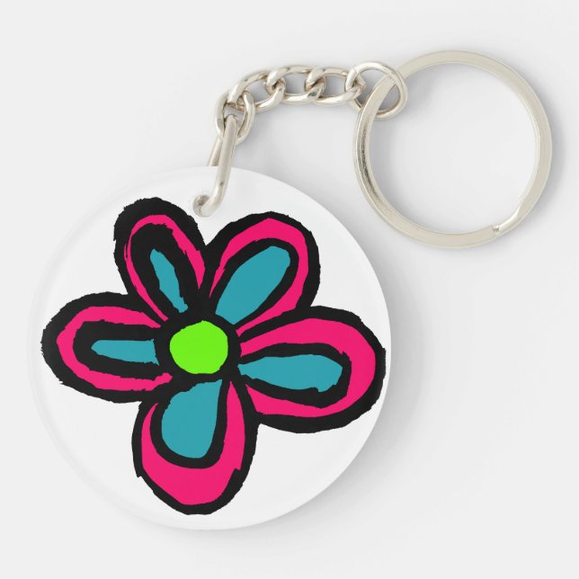 Porte-clés Fleur de dessin animé (Dos)