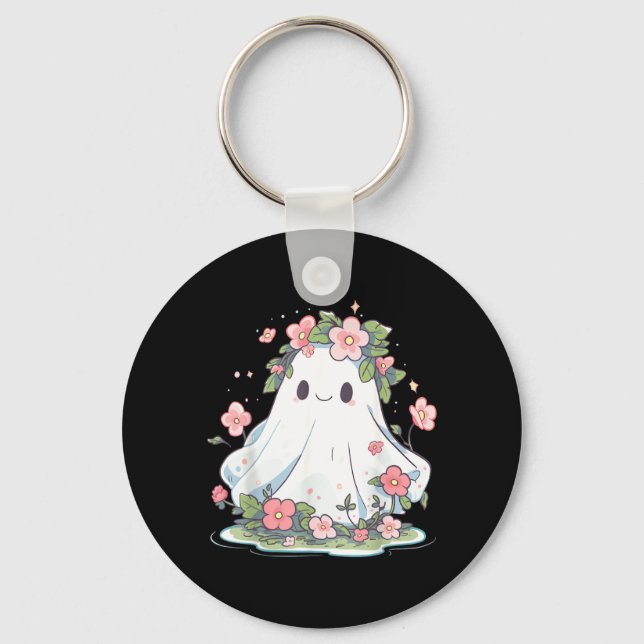 Porte-clés Fleur de fantôme d'Halloween Femmes Filles Hallowe (Recto)