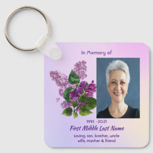 Porte-clés Fleur de jardin de lilas de souvenir mémorial chré