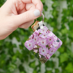 Porte-clés Fleur de jardin rose tendre