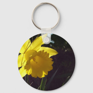 Porte-clés fleur de jonquille jaune au soleil