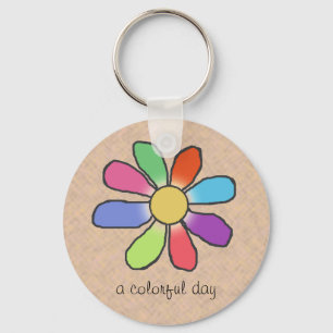 Porte-clés Fleur DE JOUR COLORÉE