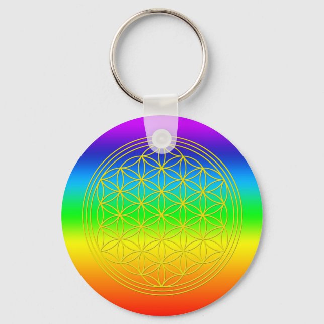 Porte-clés Fleur de la vie chakra 2 (Recto)
